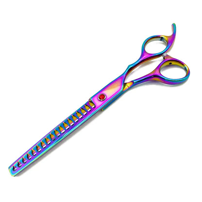 Colorful dog curved thinning shears 7.0 inch professional dog grooming scissors pet curved thinning shears