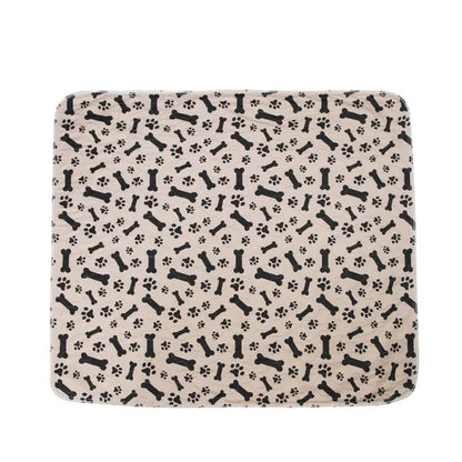 ZK20 Reusable Pet Urine Pad Washable Dog Cat Diaper Mat 3 Layer Absorbent Dogs Diapers Pads Bone Paw Print For Sofa Bed Floor
