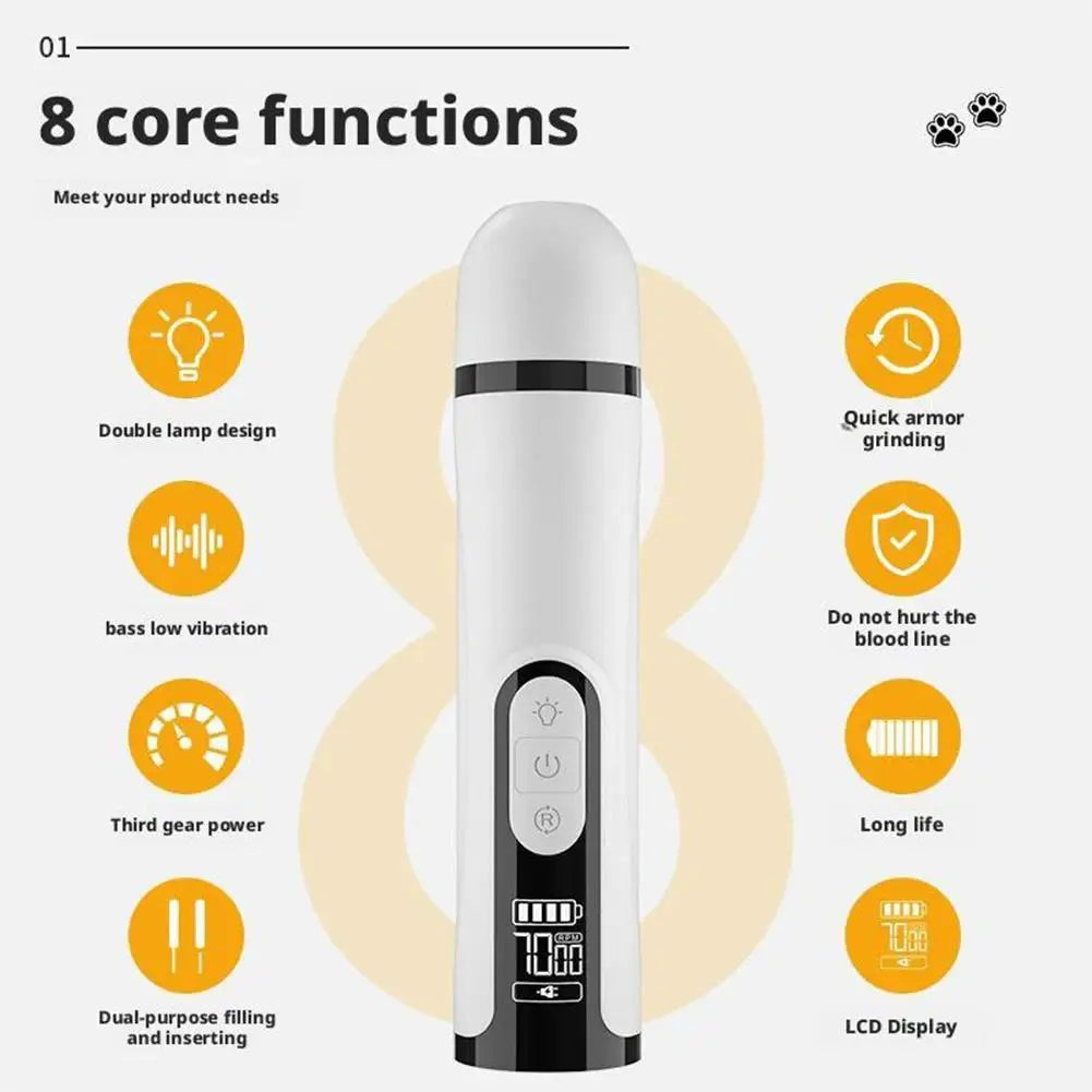 the PAWTRIM RECHARGE PRO - New Electric Nail Clippers for Dog, Nail Grinders, Rechargeable USB Charging, Pet Quiet Cat/Dog Paws Nail Grooming, Trimmer Tools