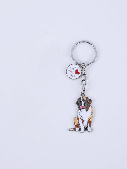 Pet dog car keychain pendant creative metal accessories key ring holiday gifts