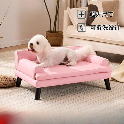 Van Lundin Pink Cute Pet Sofa Kennel Cat Nest High-end Dog Sofa Four-level Universal Removable and Washable