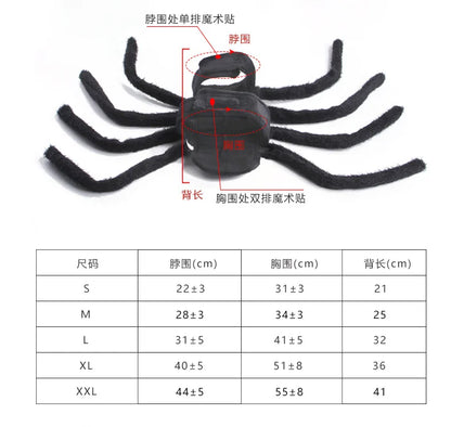 Halloween Funny Spider Costume Creative Cat Dog Clothes for Small Medium-sized Dog Clothings Halloween Cosplay Pet Accessories