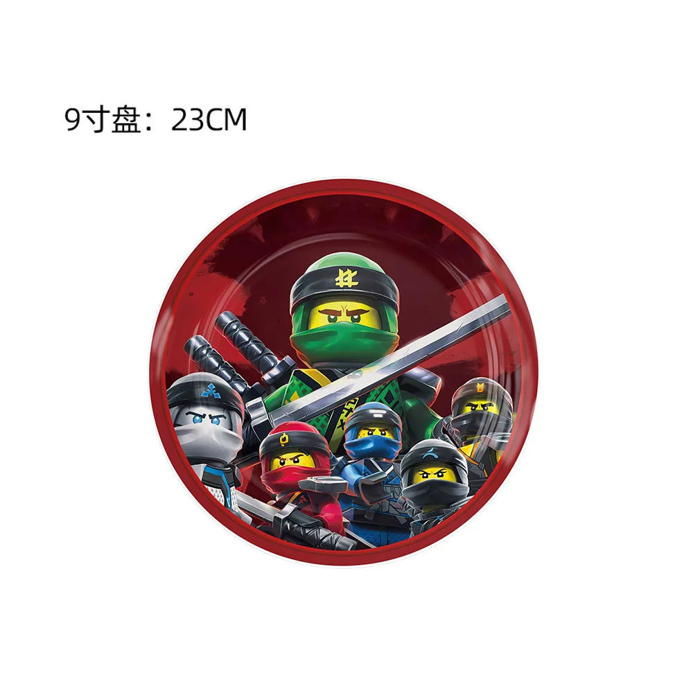 New Cartoon Ninjas Theme Birthday Party Decoration Plates Cups Disposable Tableware Banner Balloon For Kid Event Supplies