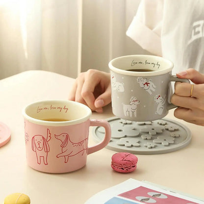 Cute Dachshund Dog Coffee Mug Funny Novelty Ceramic Tea Cup Dishwasher Microwave Safe Home Ideal Gifts for Men Women