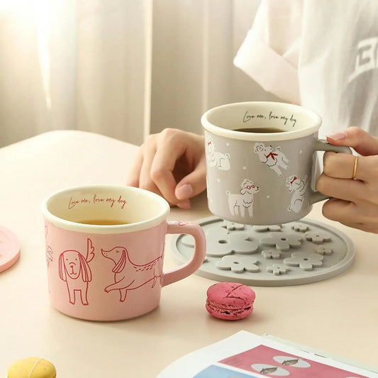 the DACHSHUND DELIGHT BREW MUG - Cute Dachshund Dog Coffee Mug, Funny Novelty Ceramic Teacup, Dishwasher Microwave Safe, Home Ideal Gifts for Men/Women