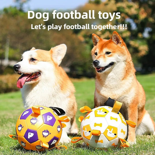 Dog outdoor chewing toy that is durable, bite-resistant and makes sound - inflatable football toy