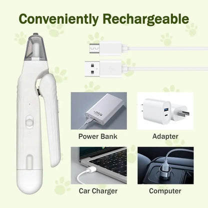 2 In 1 Pet Nail Clippers with Led Light Dog Cat Special Blood Line Scissors Multifunction Animals Paw Nail Trimmer Pet Supplies