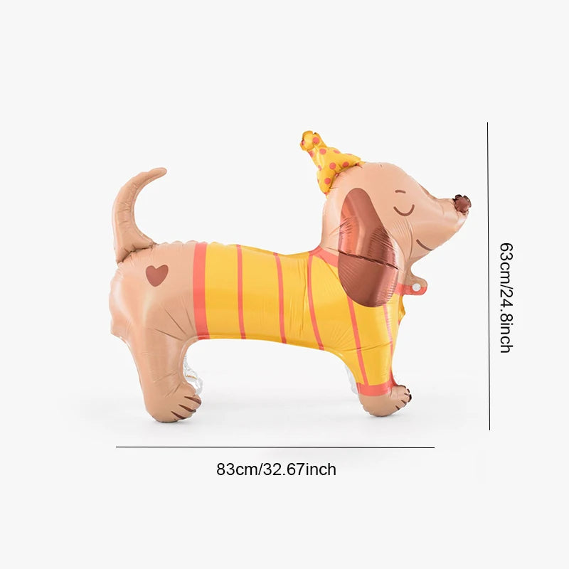 1pc Cute Standing Husky Puppy Balloon Dachshund Ballon Birthday Party Baby Shower Animal Theme Party Decoration Foil Balloon