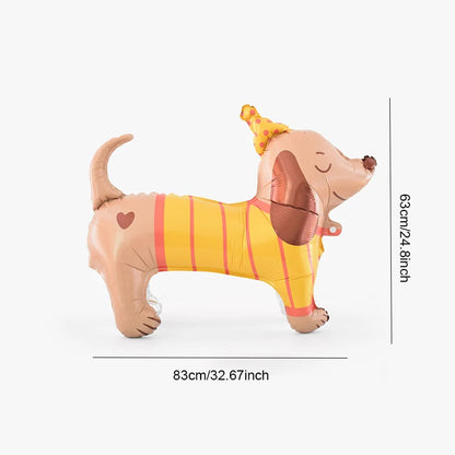 1pc Cute Standing Husky Puppy Balloon Dachshund Ballon Birthday Party Baby Shower Animal Theme Party Decoration Foil Balloon