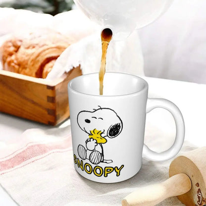 Manga Snoopy Woodstock Cartoon Dog Coffee Mug DIY Customized Ceramic Tea Milk Mug
