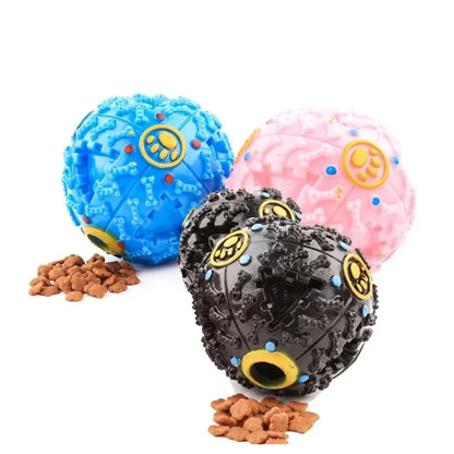 1PC Black/Blue/Pink Molars Bite Sound Toy Leaky Food Ball Dog Suitable for Large, Medium and Small Dogs Educational Toy Ball