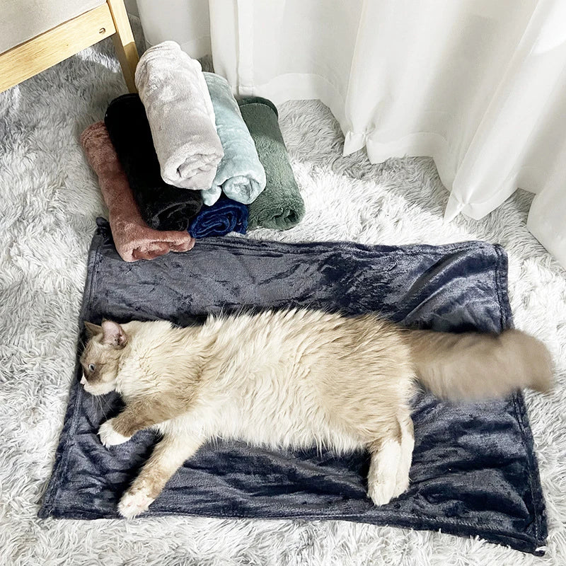Soft Thickened Warm Dog Blanket, Washable Pet Sleeping Blanket, Cats Bed Mat Puppy Kitten Nest Pads Pet Accessories