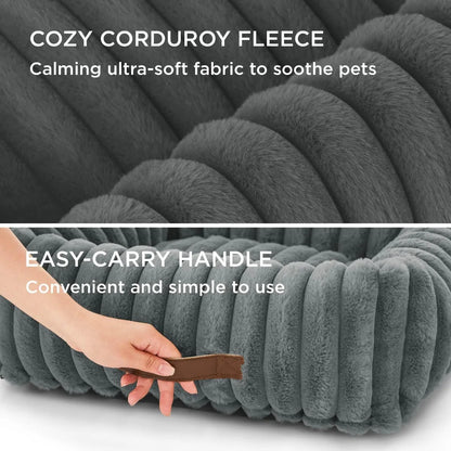 Luxury Warm Bed for A Small Dog W/ Armrest Cat Nest Pet Plush Kitten Winter Sofa Puppy Bed Detachable Washed for Cat Accessories