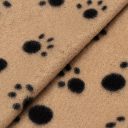 Pet Blanket Double-Sided Fleece Warm Comfortable Dog Cat Animal Paw Print Suitable for Bed Sofa Couch 60x70cm Beige