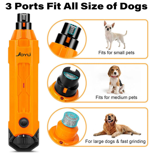 the QUIETTRIM 6-SPEED GRINDER - 6-Speed Dog Nail Grinder, Enhanced Pet Nail Grinder, Super Quiet Rechargeable Electric Dog Nail Trimmer, Painless Paws Grooming