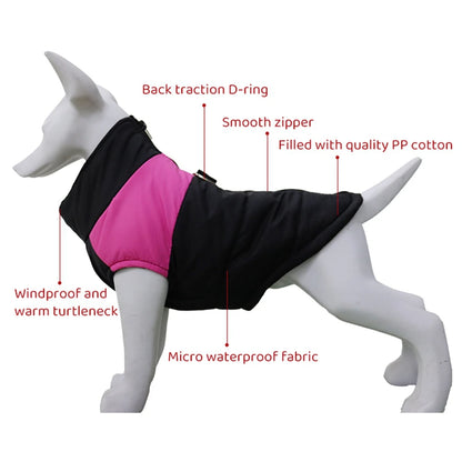 Waterproof Pet Dog Puppy Vest Jacket Winter Warm Dog Clothes Pet Padded Vest Zipper Jacket Coat For Small Medium Large Dogs