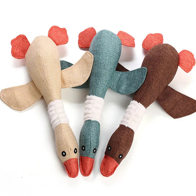 30cm Pet Mallard Duck Dog Toy for Big Chewers Dog Squeaky Wild Goose Puzzle Training Toys Cute Soft Dog Chew Toy with Squeaker