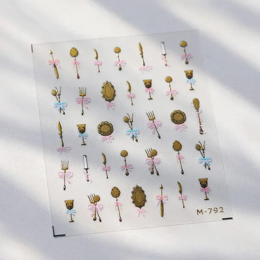 Colorful Balloon Cute Puppy Flower Cherry Bowknot Love Happy Dog Animal Self Adhesive Nail Art Sticker Decoration Manicure Decal