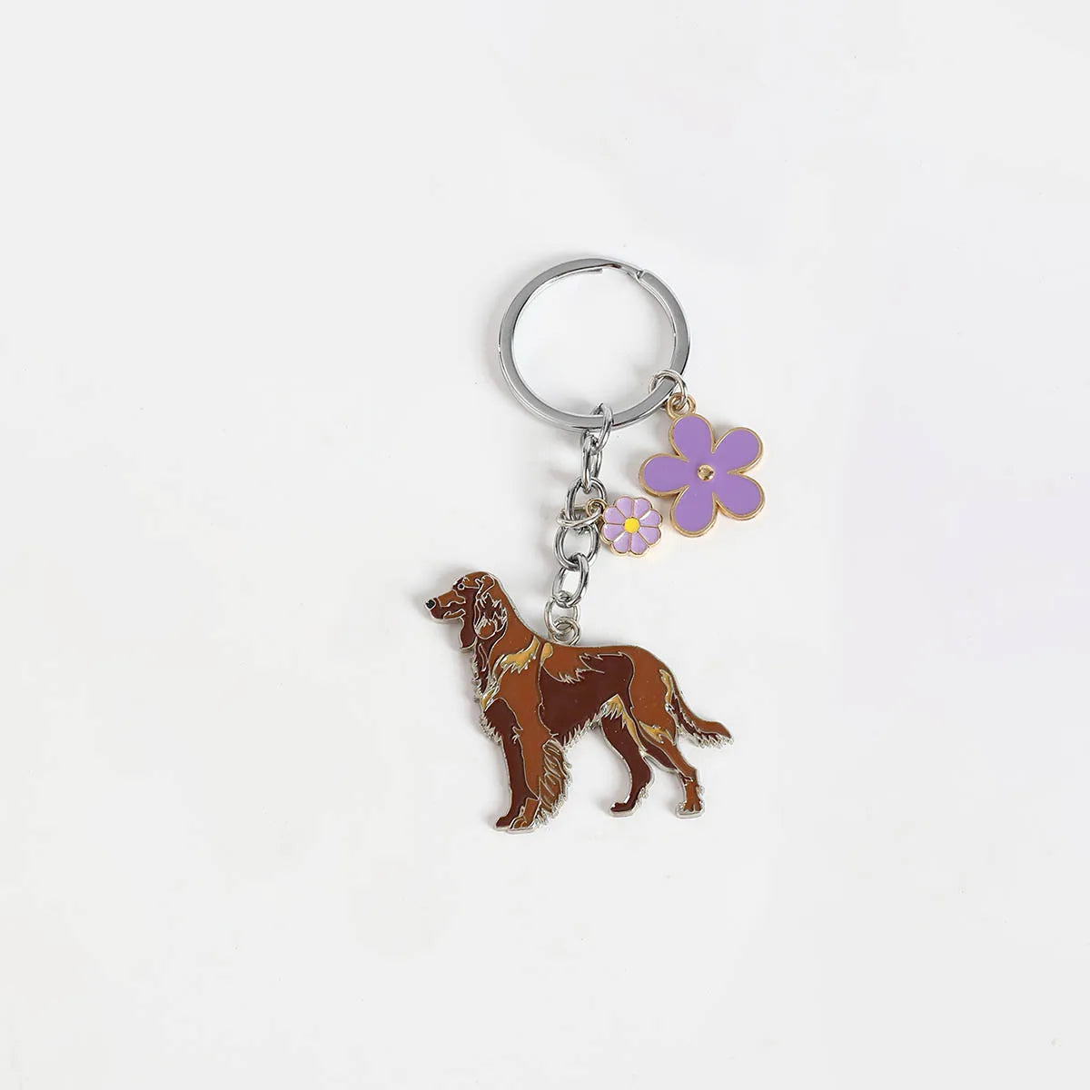 Metal Cute Dachshund Bulldog Dog keychains car key ring pet dogs heart Tag key men gift Metal Pendant best friend gifts