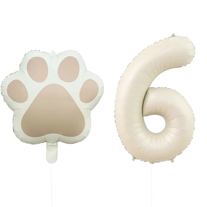 2 Pieces/Set Let us Pawty Big Dog Paws Aluminum Balloons 32 Inch Figure 1 2 3 4 Year Old Birthday Party Decoration Balloon Baby
