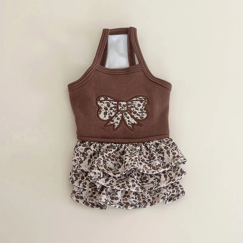 Pet Flower Plush Coat Dog Flower Cake Skirt Cute Dog Plush Hat Dog Clothes Winter Bear Flower Plush Thick Vest Coat Bottom Skirt