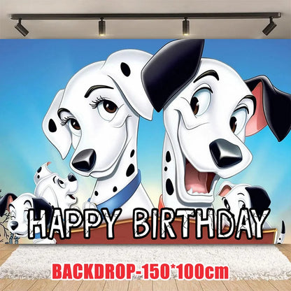 Disney 101 Dalmatians Birthday Party Supplies Cartoon One Hundred and One  Dog Balloon Backgrounds Cake Topper Banner Kids Gifts