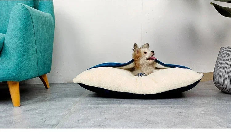 Pet Dog Kennel Cat Nest Teddy Bear Winter Thermal Mat for All Seasons Fully Washable Winter Large Dog Enclosed Pet Sleeping