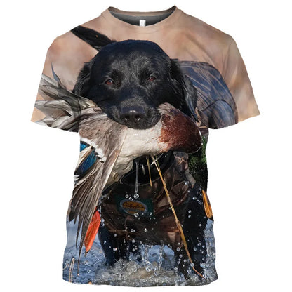 the DUCK HUNTER - Dog Camouflage Hunting T-Shirts Animal 3D Print Men Streetwear Short Sleeve T Shirt Oversized Harajuku Y2k Top Tees Man Clothing
