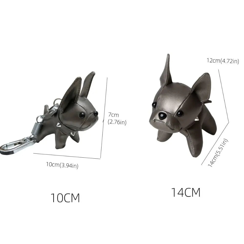 Kawaii Cute Chubby Leather Keychain French Bulldog Charm Dog Dolls Bag Hanging Exquisite Dog Pendant Friend