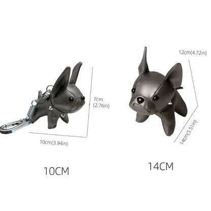 Kawaii Cute Chubby Leather Keychain French Bulldog Charm Dog Dolls Bag Hanging Exquisite Dog Pendant Friend