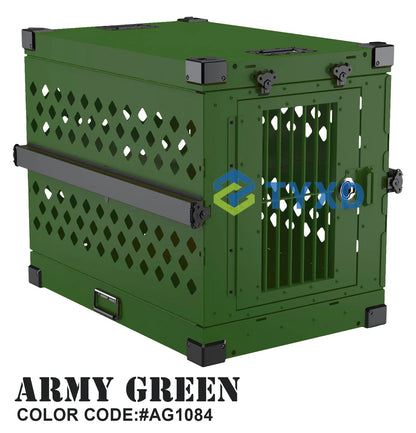 the ALUMINUM DOG CRATE - Impact Strong German Shepherd XL/Large Aluminum Collapsible Dog Travel Crate, Extra Large Folding Animal Cage