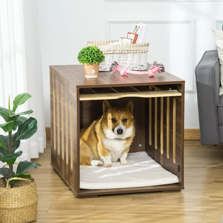 Custom Manufacture Modern Decorative Wood Villa Pet Cage Houses Furniture Corner Crate Dog Sleeping House For Small Medium Dog