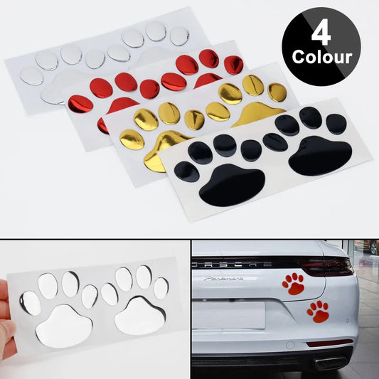 the PAWTRAIL 3D STICKER SET - 1/2/4Pairs 3D Stickers Paw, Animal Dog/Cat Cool Design Bear Footprints, Footprint Decal Car Stickers for Auto/Motorcycle