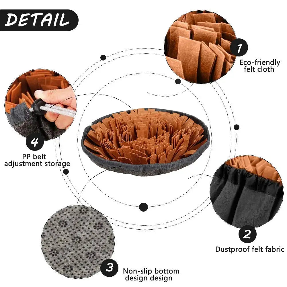 Pet Snuffle Mat for Dogs, Interactive Feed Game for Boredom, Encourages Natural Foraging Skills for Cats Dogs Bowl Travel Use