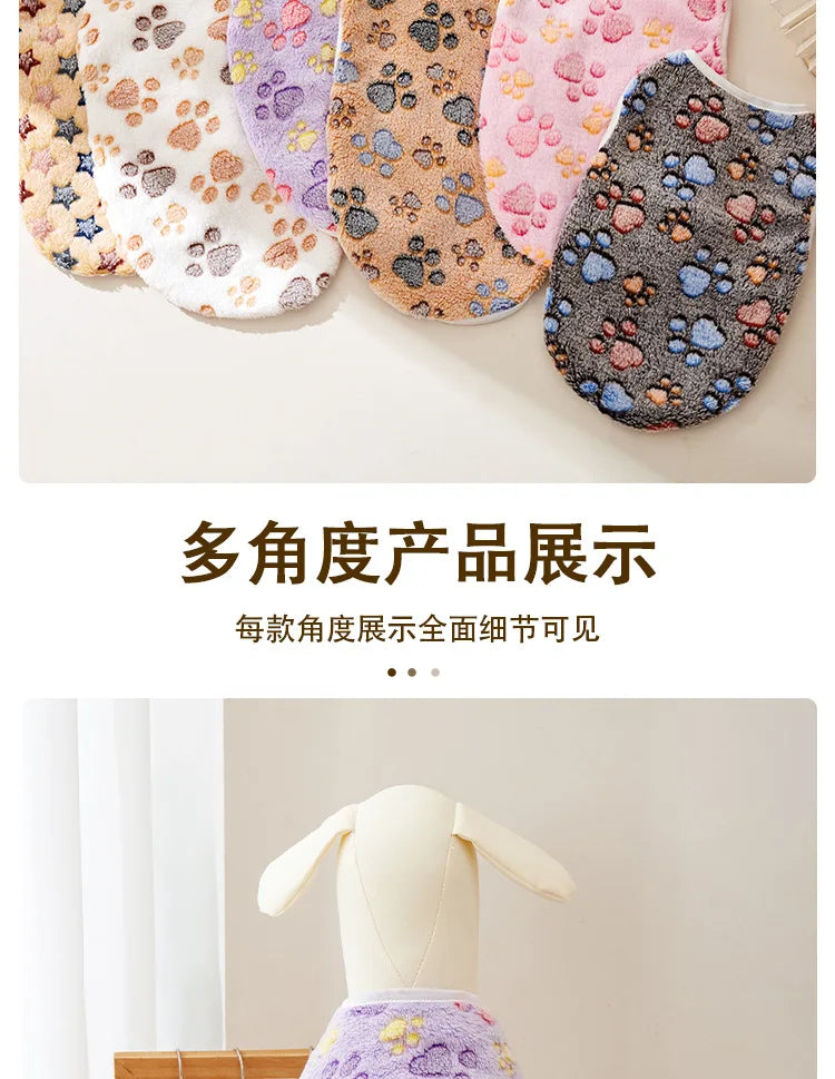 Printed Clothing for Small Cats Dogs Warm Soft Fleece Costume Clothes Outfits Pet Dog Cat Coat Jackets