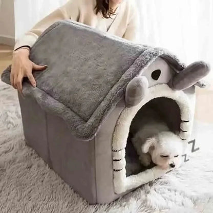 the FUZZY WUZZY DOGHOUSE - Foldable Pet House, Removable Washable Dog/Cat House, Puppy/Kitty Cave Sofa, Four Seasons Pet Supplies for Small/Medium/Large Pets