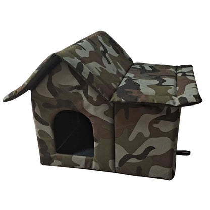 the CAMO HOUSE - Pet Shelter, Waterproof Four Seasons Outdoor Cat/Doghouse, Winter Warm Pet Cat/Dog Cave, Sleeping Beds Tent for Small Dog/Puppy Supplies