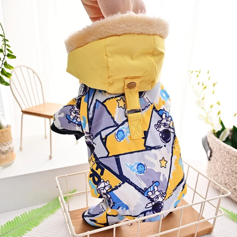 New French Bulldog Costumes For Dog Winter Warm Snow Down Jacket Coat For Puppies Small Medium Animal Pugs Pet Cat Clothes Goods