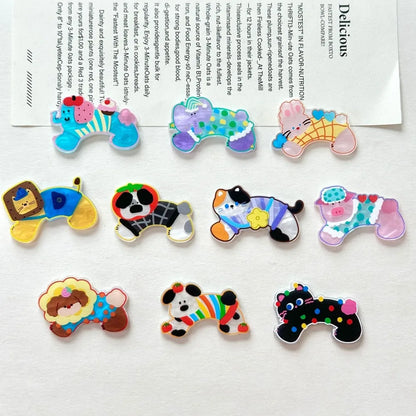 10pcs Personalized and Funny Dog Cat Refrigerator Magnets Cute Creative Refrigerator Magnets Whiteboard Stickers Decorative