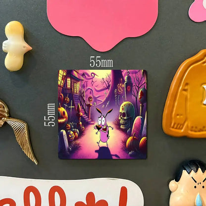 Courage The C-CowardlyS D-DogS Personalized Photo Fridge Magnets Round Magnetic Refrigerator Decoration Memorial Gifts Wedding