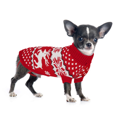 the COZY CLAUS PAW SWEATER - Dog Winter Clothing, Christmas Celebration Clothes, Knitted Pet Clothing Suitable for Small to Medium-Sized Dogs Pet Sweater