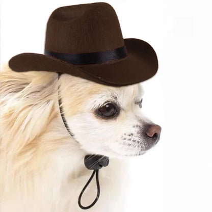 the WESTERN HAT - Dog Cap for Small Dog/Cat, Cowboy Cap, Dog Hat, Puppy Outdoor Cap, Funny Christmas, Street Party Pet Accessories
