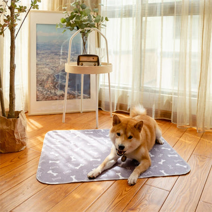 Waterproof Dog Pet Diaper Mat Reusable 3 Layer Absorbent Dog Bed Cat Diaper Pad Bone Paw Print Seat Cover Mat for Sofa Bed Floor
