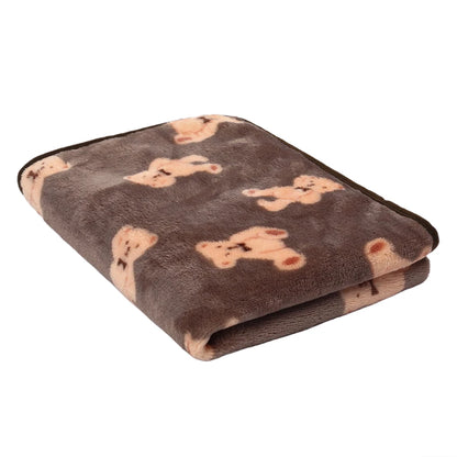 Soft Fluffy Pet Blanket High Quality Flannel Dog Sleeping Blanket Paw Print Pattern Cartoon Pet Warm Comfortable Blanket Cat Mat