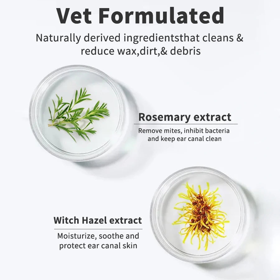 the DOGGY EAR CLEANER - Pet Ear Wipes, Ear Cleaner Finger Wipes for Cats and Dogs, Soft & Easy Optic Cleaning Pads, Pet Supplies for Regular Soothing