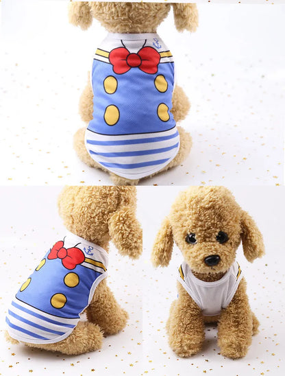 Pet Dog Clothes Cartoon Clothing Puppy Dogs Soft Vests Summer Shirt Casual T-Shirt for Small Pet Supplies