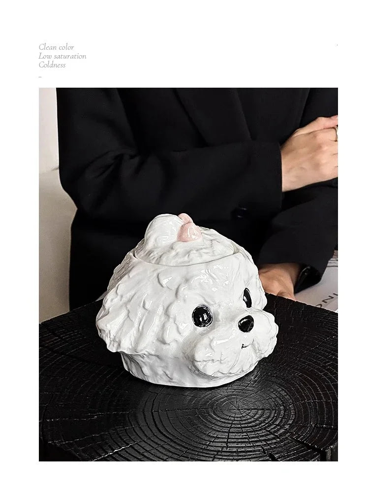 Cute Teddy Dog Shaped Mug Ceramic Cup&saucer Dining Table Coffee Cup Milk Tea Mugs Afternoon Tea Teacup Fruit Juice Container