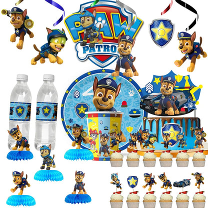 Chase Paw Patrol Birthday Party Gift Girl Party Supplies Children Favor Paper Tableware Ballon Plate Cup Table Accessories