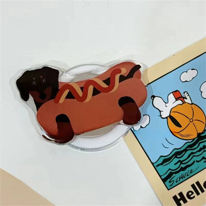 Cute Dachshund Dog Magnetic Holder Grip Tok Griptok Phone Stand Holder Support For iPhone For Pad Magsafe Smart Tok