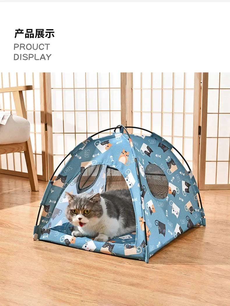 the PRINCESS PUPPY TENT - Pet Dog Tent House, Floral Print Enclosed Cat/Dog Tent Bed, Indoor Folding Portable Comfortable Kitten/Puppy Bed, Kennel for Small Pets